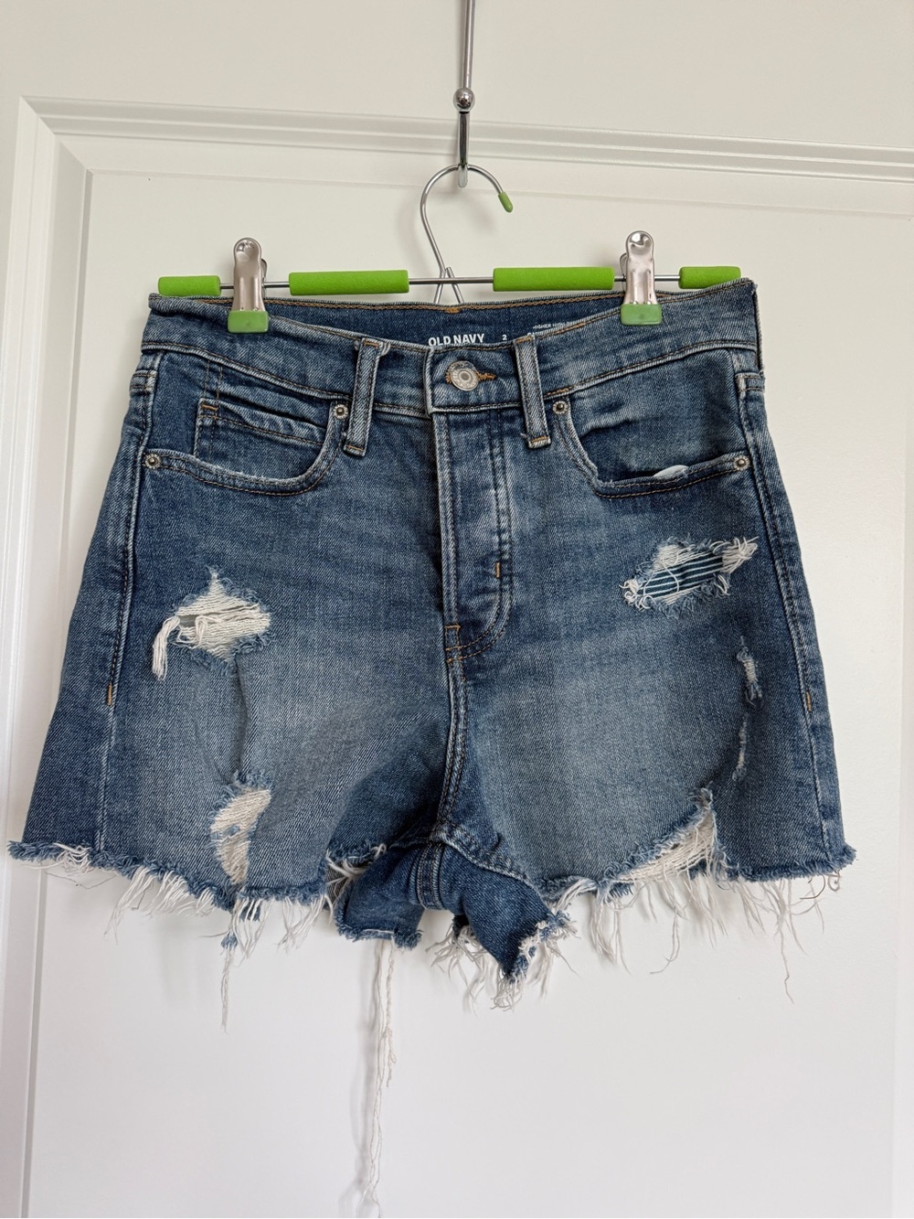 Old Navy Distressed High-Rise Denim Shorts - Blue | Size 2